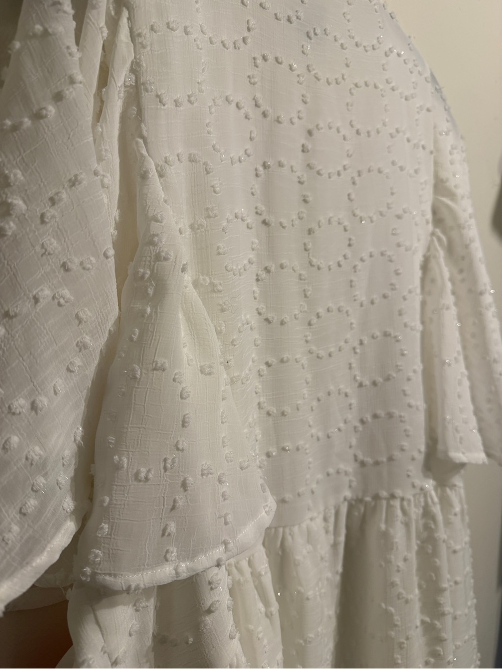 ARULA White V-Neck Flutter-Sleeve Mini Dress - Picture 9 of 10